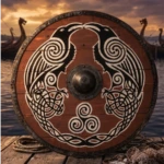Escudo Vikingo Huginn y Muninn – Los Cuervos de Odín - 1