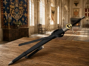 Espada medieval fantástica de 125 cm con vaina y correaje