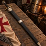 Espada «Militia Templi» de la Orden del Temple con Cruz Templaria y Vaina Negra - 2
