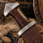 Espada Vikinga Tipo H/I con Hoja Grabada y Vaina de Cuero - 3