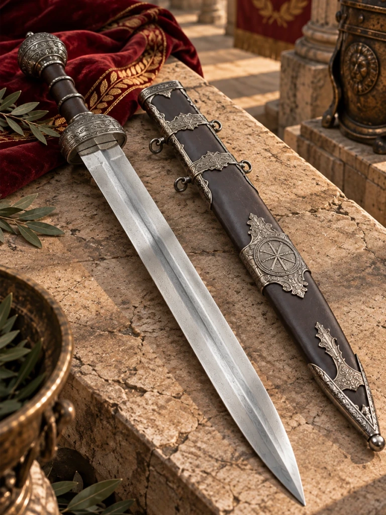 Gladio Romano de 80 cm con Vaina de Medallón - 1