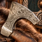 Hacha Vikinga de Barba con Mango Rematado en Cabeza de Dragón – 50 cm - 3