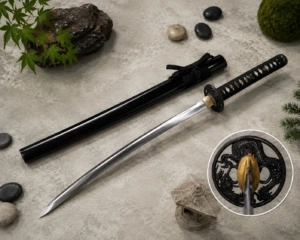 Katana Japonesa de Acero 1065 con Tsuba de Dragón – Hoja de 76 cm