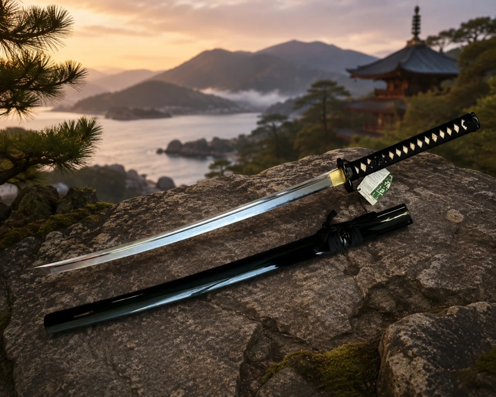 Katana Japonesa Kobuse Negra de Doble Acero – Hoja Laminada - 1