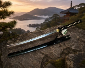 Katana Japonesa Kobuse Negra de Doble Acero – Hoja Laminada