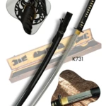 Katana Japonesa Kobuse Negra de Doble Acero – Hoja Laminada - 3