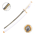Katana Nichirin Blanca y Naranja de Zenitsu Agatsuma – Demon Slayer (Sin Filo) - 2
