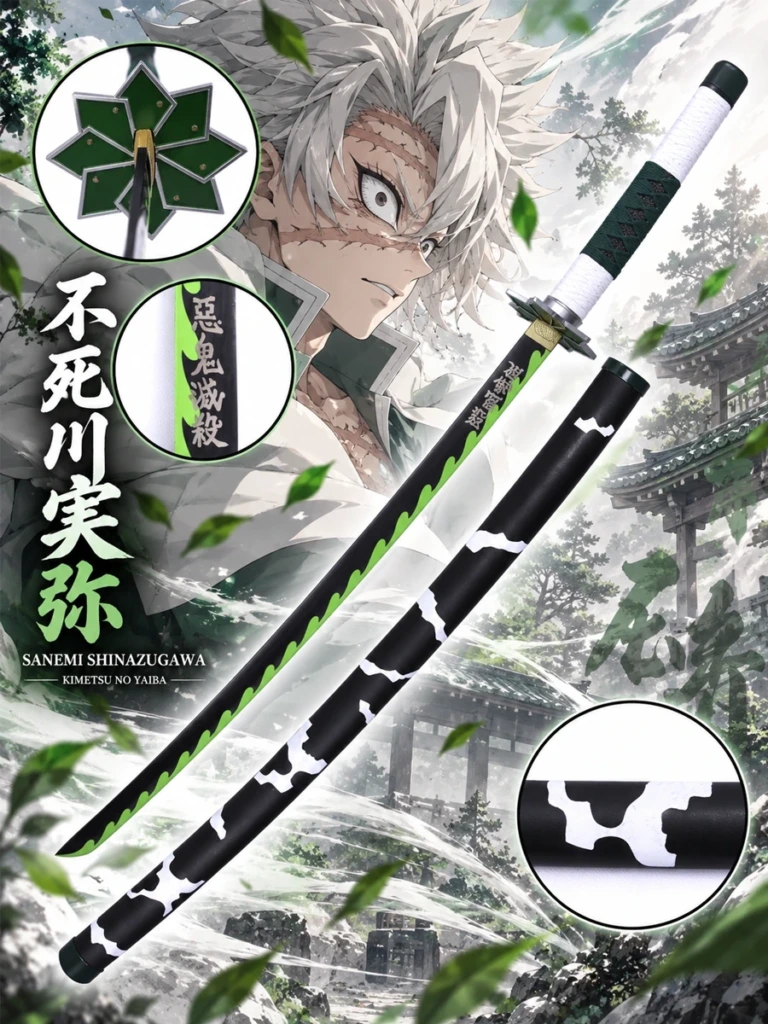 Katana Nichirin de Sanemi Shinazugawa, Pilar del Viento – Demon Slayer (Sin Filo) - 1