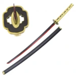 Katana Nichirin Negra y Oro Decorada – Demon Slayer (Sin Filo) - 2