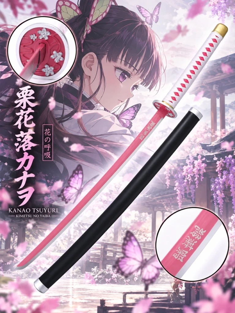 Katana Nichirin Rosa de Kanao Tsuyuri – Demon Slayer (Sin Filo) - 1
