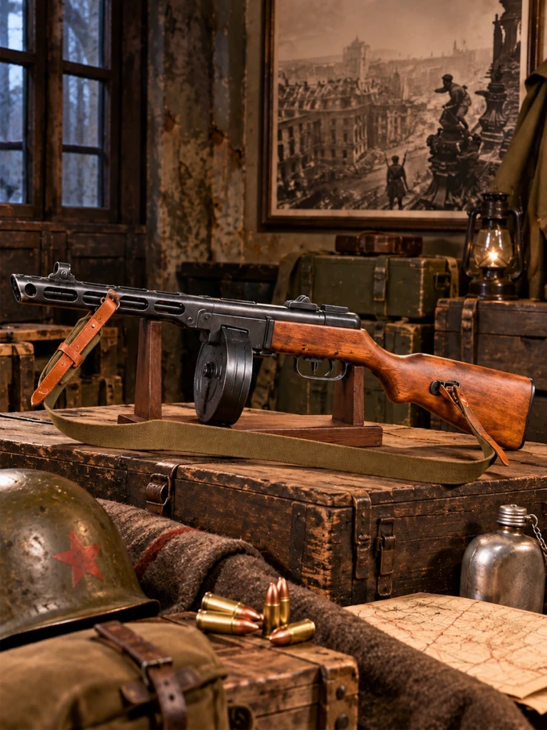 Subfusil PPSh-41 con Cargador de Tambor y Correa – Unión Soviética 1941 - 1