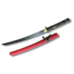 Wakizashi Japonés Forjado 1045 Rojo - Flor de Cerezo