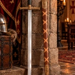 Espada Excalibur con vaina marrón trenzada, 111 cm - 1
