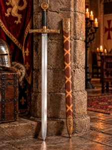 Espada Excalibur con vaina marrón trenzada, 111 cm
