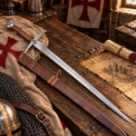 Espadón medieval a dos manos - Acero forjado y cuero - 1