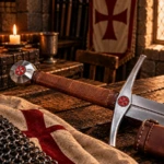 Espadón medieval a dos manos - Acero forjado y cuero - 3