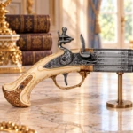 Pistola de chispa de 4 cañones giratorios – Francia, siglo XVIII - 2